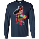 Mermaid T-Shirt Black Beautiful Girl Sitting On Lotus Leaf Shirts CustomCat
