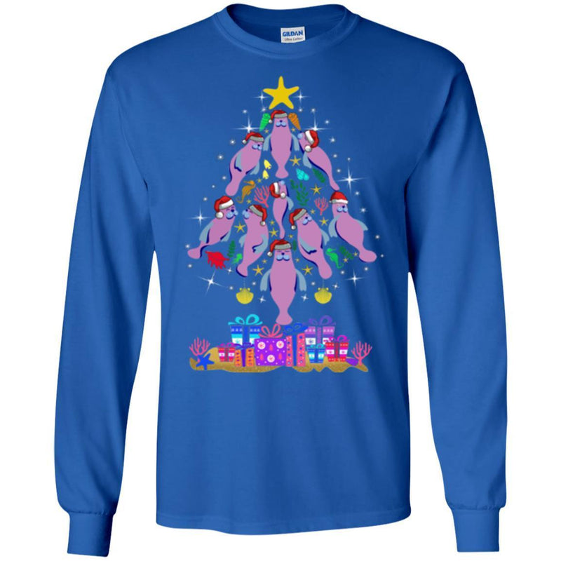 Mermaid T-Shirt Christmas Tree Is Made Of Diving Manatee To The Star Tee Gifts Tee Shirt CustomCat