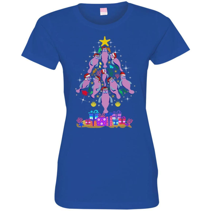 Mermaid T-Shirt Christmas Tree Is Made Of Diving Manatee To The Star Tee Gifts Tee Shirt CustomCat