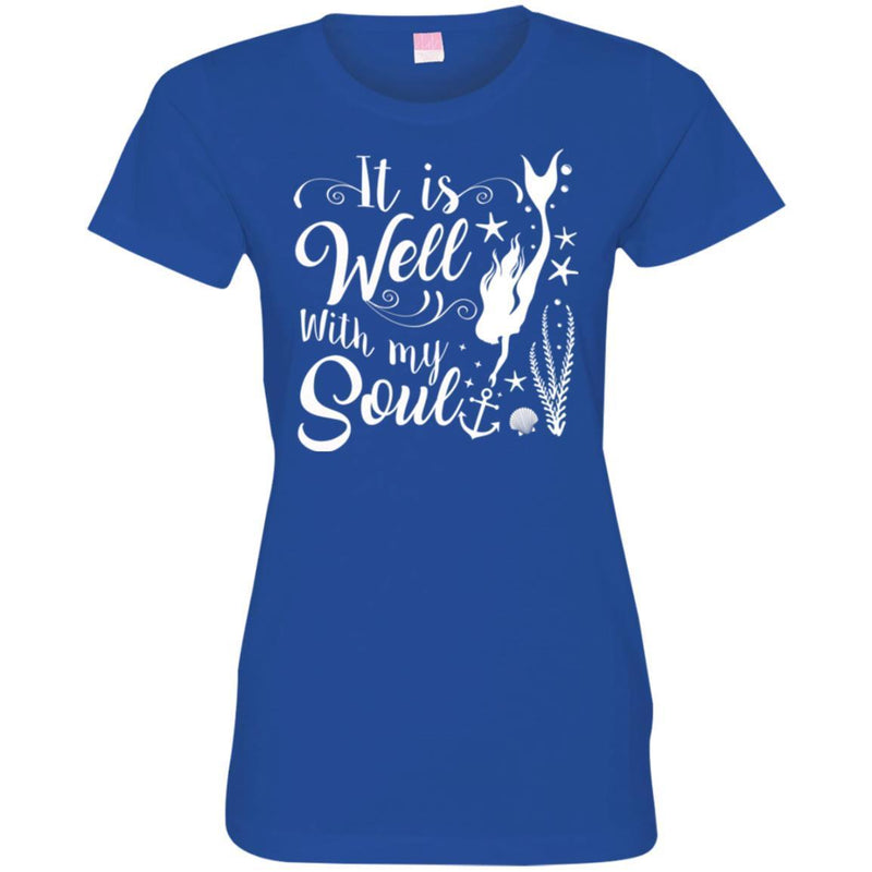 Mermaid T-Shirt  Diving Mermaid Under The Sea It Is Well With Her Soul Tee Gifts Tee Shirt CustomCat