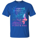 Mermaid T-Shirt Galaxy Colorful Mermaid Design With Etiquette Smile Believe In Magic Tee Shirt CustomCat
