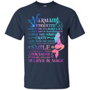 Mermaid T-Shirt Galaxy Colorful Mermaid Design With Etiquette Smile Believe In Magic Tee Shirt CustomCat