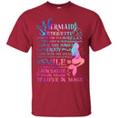 Mermaid T-Shirt Galaxy Colorful Mermaid Design With Etiquette Smile Believe In Magic Tee Shirt CustomCat