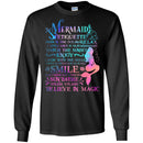 Mermaid T-Shirt Galaxy Colorful Mermaid Design With Etiquette Smile Believe In Magic Tee Shirt CustomCat