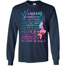 Mermaid T-Shirt Galaxy Colorful Mermaid Design With Etiquette Smile Believe In Magic Tee Shirt CustomCat