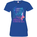 Mermaid T-Shirt Galaxy Colorful Mermaid Design With Etiquette Smile Believe In Magic Tee Shirt CustomCat