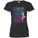 Mermaid T-Shirt Galaxy Colorful Mermaid Design With Etiquette Smile Believe In Magic Tee Shirt CustomCat