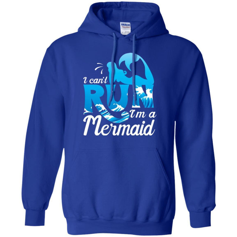 Mermaid T-Shirt I Can't Run I'm A Mermaid With The Blue  Waves Ocean Tee Gifts Tee Shirt CustomCat