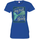 Mermaid T-Shirt I Can't Wait To Get My Tail To The Beach Card Shape For Mermaid Lovers Gifts T-Shirt CustomCat