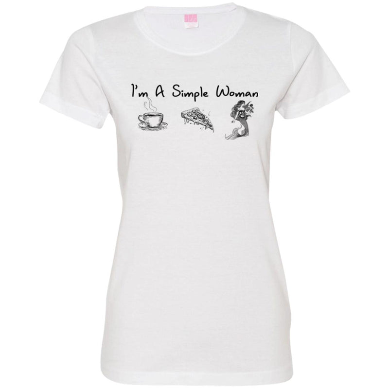 Mermaid T-Shirt I'm A Simple Woman Coffee Pizza Mermaid For Funny Gifts Tee Shirt CustomCat