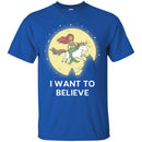 Mermaid T-Shirt I Mermaid Want To Believe With Her Unicorn For Funny Gift T-Shirt CustomCat