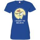 Mermaid T-Shirt I Mermaid Want To Believe With Her Unicorn For Funny Gift T-Shirt CustomCat