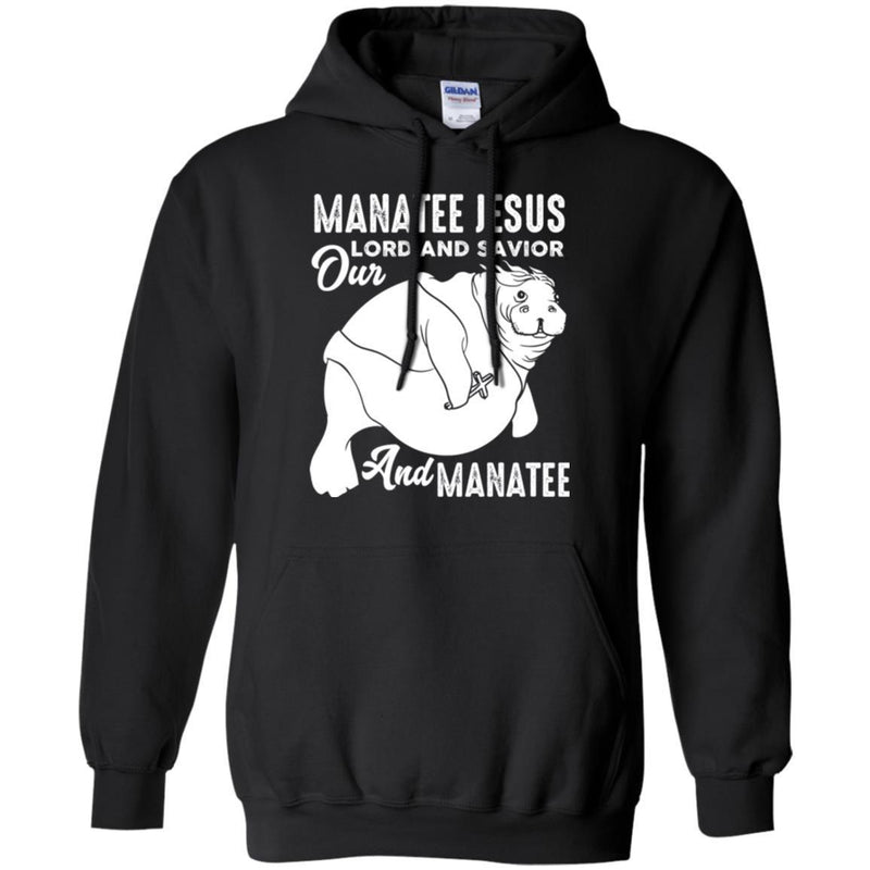 Mermaid T-Shirt Manatee Jesus Our Lord And Savior And Manatee for Christian Gifts Tee Shirt CustomCat