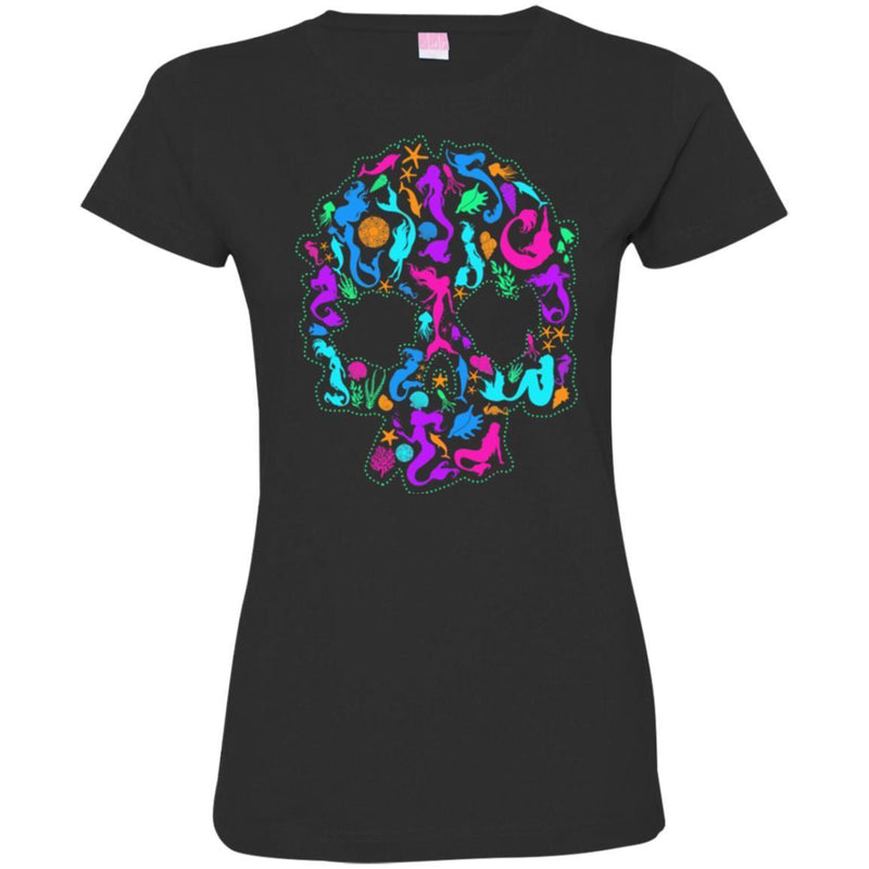 Mermaid T-Shirt Mermaid And Her Friends Make A Skull For Mexico Holiday T-GiftsTee Shirt CustomCat
