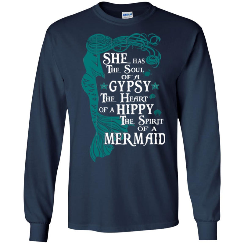 Mermaid T-Shirt Mermaid Has The Soul Of A Gypsy The Spirit Of A Mermaid Tee Gifts Tee Shirt CustomCat