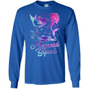 Mermaid T-Shirt Mermaid Squad Tee Gifts For Girls Who Loves Blue Purple Hair Colors CustomCat