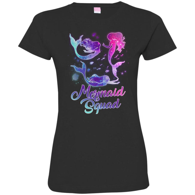 Mermaid T-Shirt Mermaid Squad Tee Gifts For Girls Who Loves Blue Purple Hair Colors CustomCat