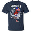 Mermaid T-Shirt Mermerica Mermaid Handle American Flag In Hand Tee Gifts Tee Shirt CustomCat