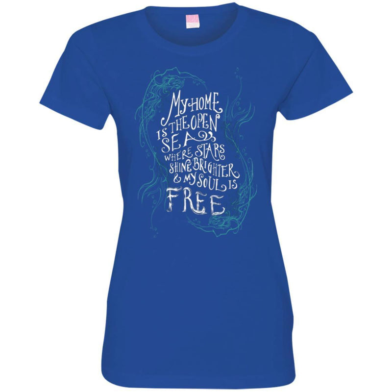 Mermaid T-Shirt My Home Is The Open Sea Where Stars Shine Brighter and My Soul Is Free Gift T Shirts CustomCat