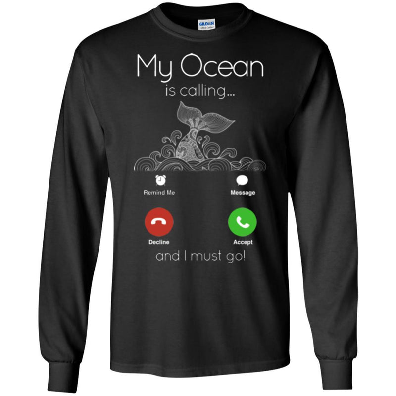 Mermaid T-Shirt My Ocean Is Calling And I Must Go For A Mermaid Lover Tee Gifts Tee Shirt CustomCat