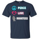 Mermaid T-Shirt Peace Love Manatees For Funny Tee Gifts Tee Shirt CustomCat