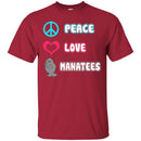 Mermaid T-Shirt Peace Love Manatees For Funny Tee Gifts Tee Shirt CustomCat