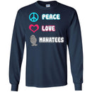 Mermaid T-Shirt Peace Love Manatees For Funny Tee Gifts Tee Shirt CustomCat