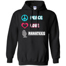 Mermaid T-Shirt Peace Love Manatees For Funny Tee Gifts Tee Shirt CustomCat