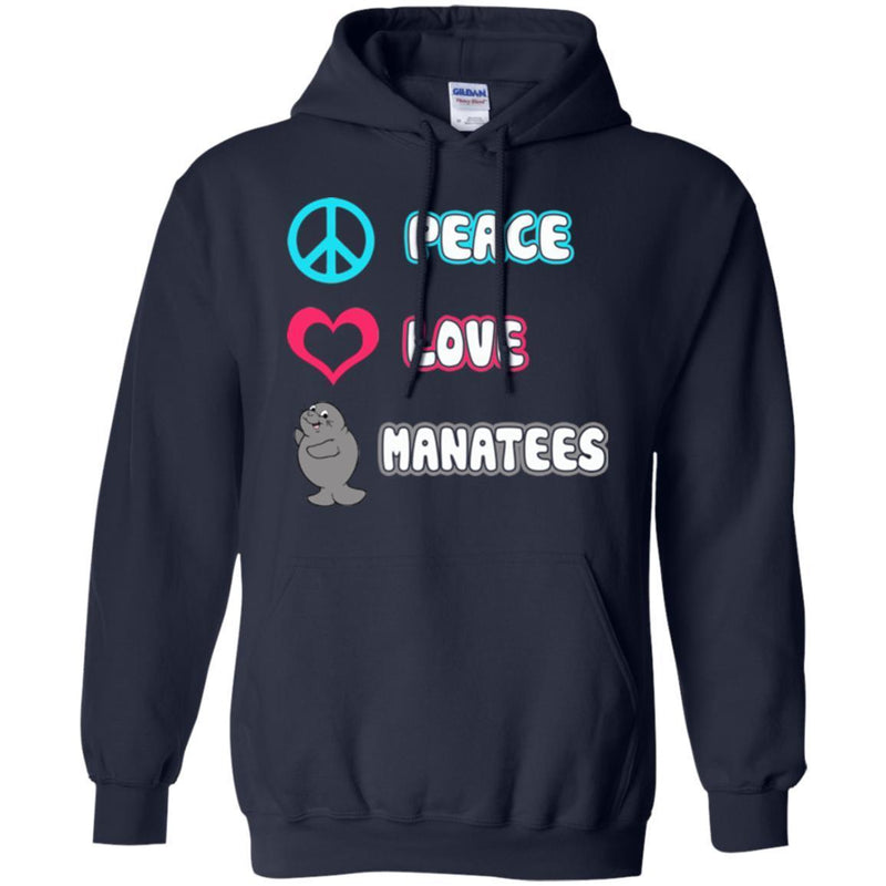 Mermaid T-Shirt Peace Love Manatees For Funny Tee Gifts Tee Shirt CustomCat