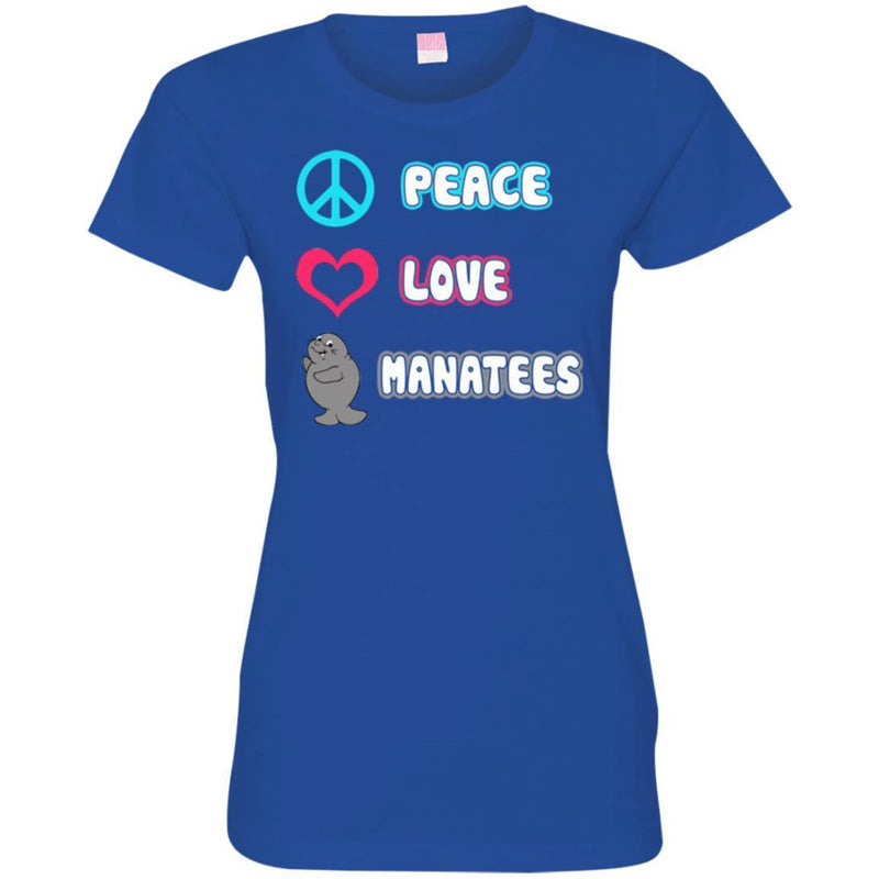 Mermaid T-Shirt Peace Love Manatees For Funny Tee Gifts Tee Shirt CustomCat
