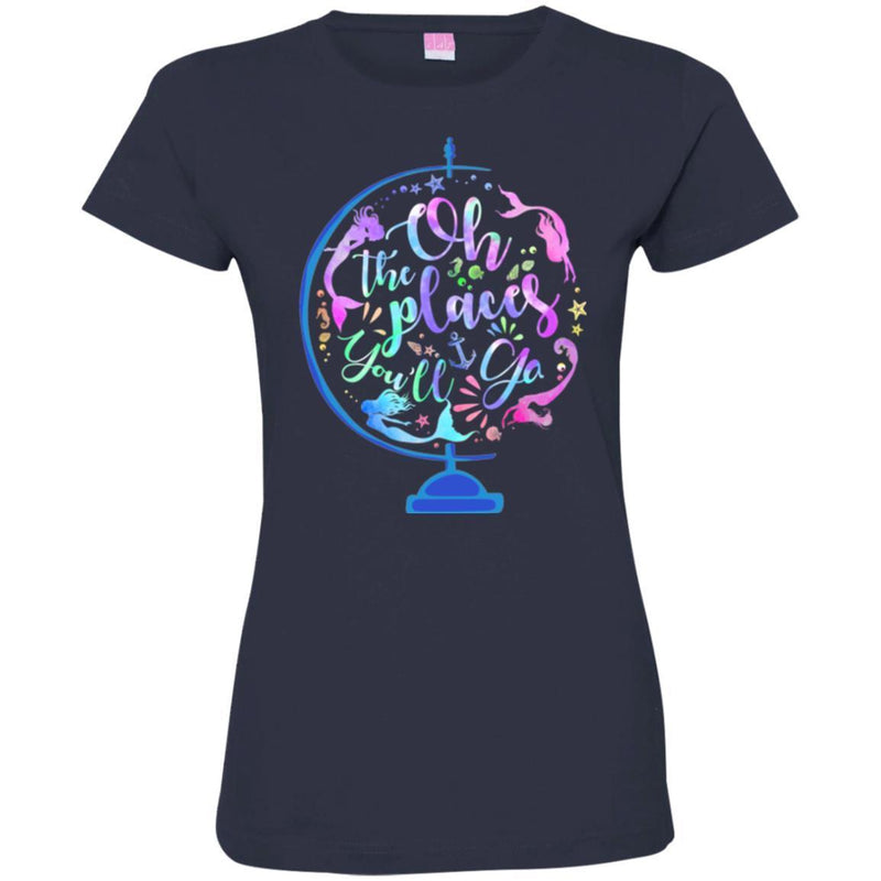 Mermaid T-Shirt Places You Will Go With Earth Shape By Mermaids For World Day Gift T-Shirt CustomCat