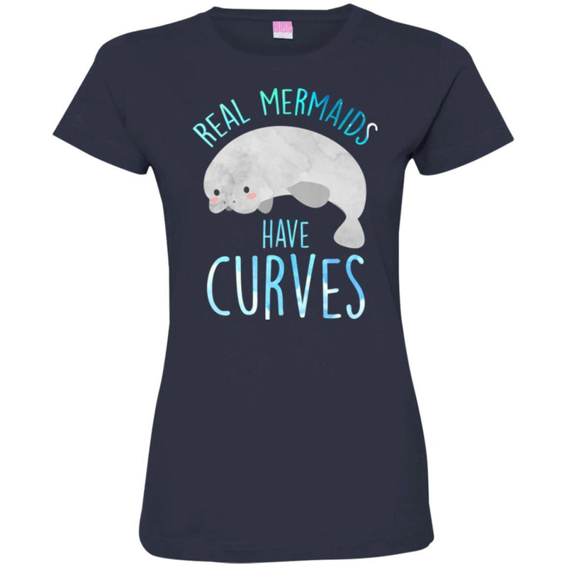 Mermaid T-Shirt Real Mermaids Have Curves For Manatee And Mermaid Lovers Tee Gifts Tee Shirt CustomCat