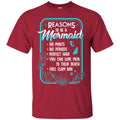 Mermaid T-Shirt Reasons To Be A Mermaid No Pants No Periods Perfect Hair Tee Gifts Tee Shirt CustomCat