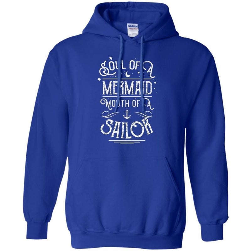 Mermaid T-Shirt Soul Of A Mermaid Mouth Of A Sailor For Birthday Gifts T-Shirt CustomCat