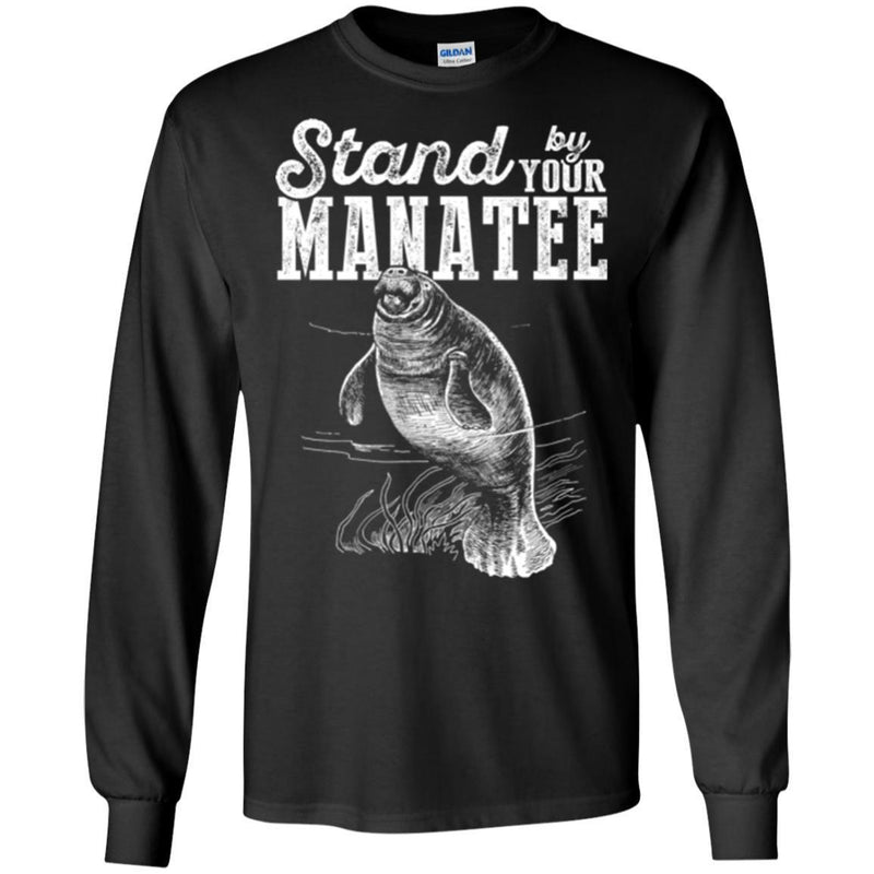 Mermaid T-Shirt Stand By Your Manatee For Manatee Lovers T-Shirt CustomCat