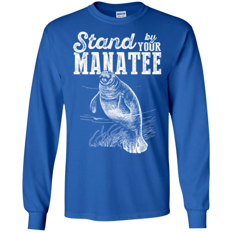 Mermaid T-Shirt Stand By Your Manatee For Manatee Lovers T-Shirt CustomCat