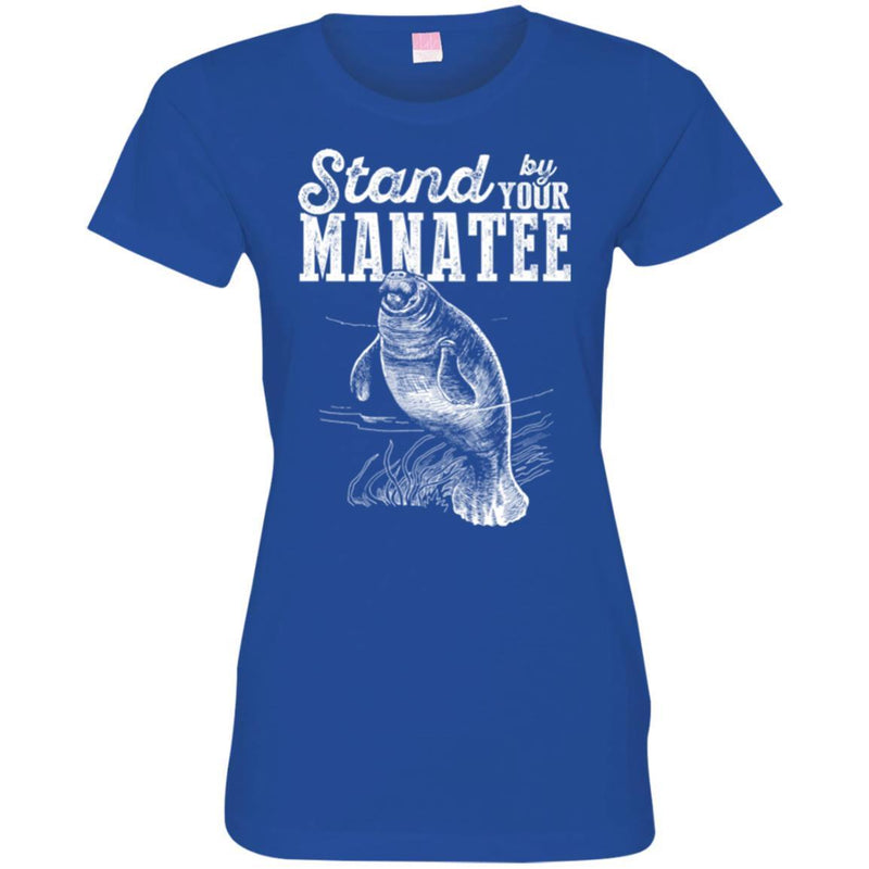 Mermaid T-Shirt Stand By Your Manatee For Manatee Lovers T-Shirt CustomCat