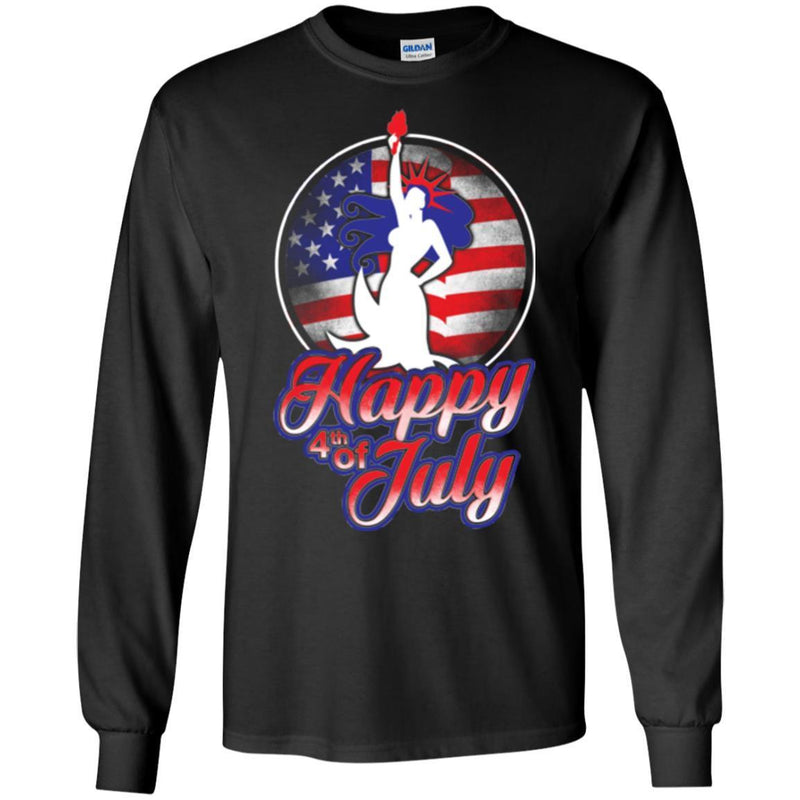 Mermaid T-Shirt Statue of Liberty National Monument Mermaid Happy 4th of July Tee Shirt CustomCat