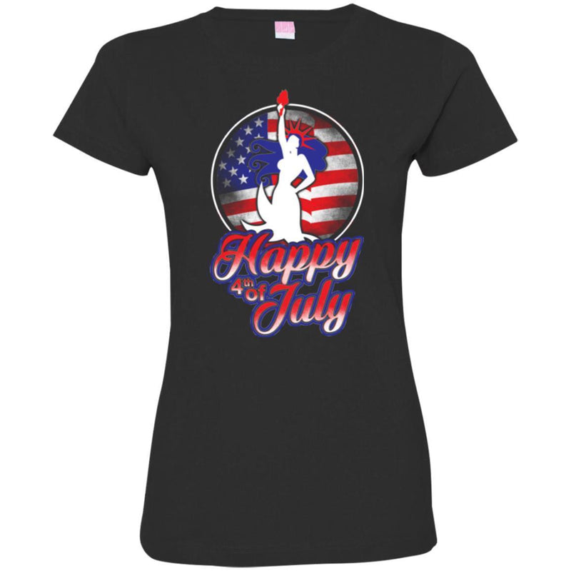 Mermaid T-Shirt Statue of Liberty National Monument Mermaid Happy 4th of July Tee Shirt CustomCat