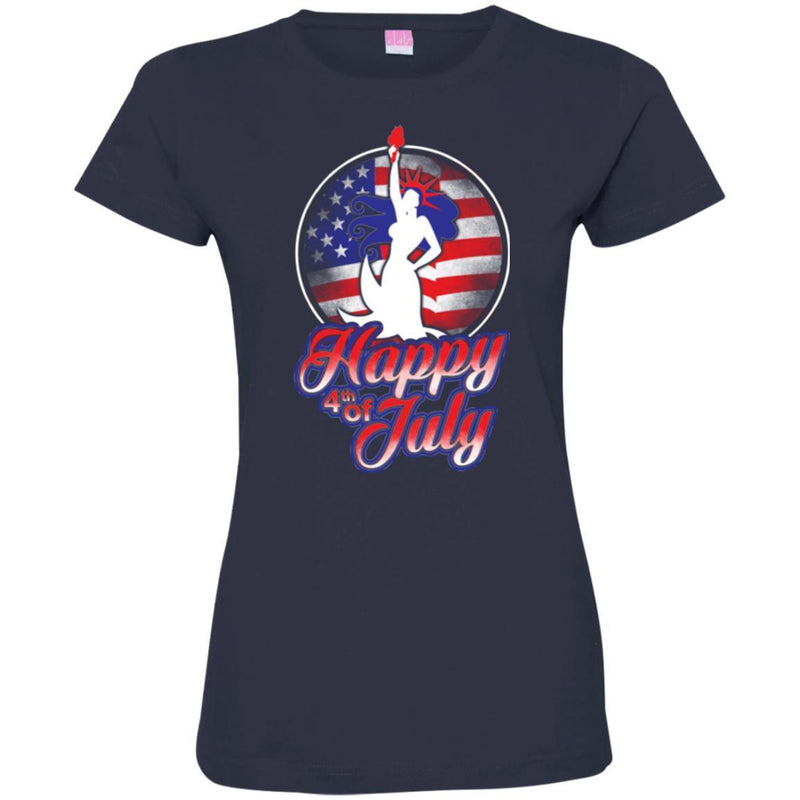 Mermaid T-Shirt Statue of Liberty National Monument Mermaid Happy 4th of July Tee Shirt CustomCat