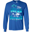 Mermaid T-Shirt The Ocean Is My Boyfriend For Funny Girl Who Loves Mermad T-Shirt Gifts CustomCat