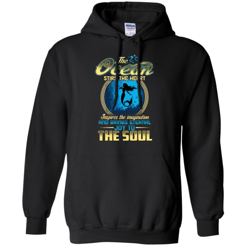 Mermaid T-Shirt The Ocean Stirs The Heart & Brings Eternal Joy To Soul Tee Shirt CustomCat