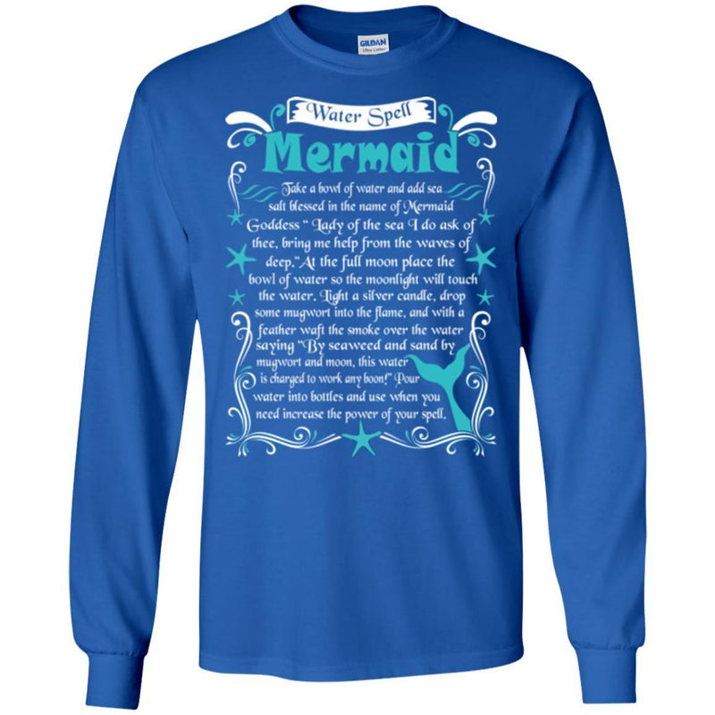 Mermaid T-Shirt Water Spell Mermaid For Funny Gifts T-Shirt CustomCat