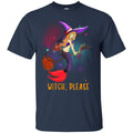 Mermaid T-Shirt Witch Mermaid Is Riding A Broom With Her Cat Mermaid T-Gifs For Girls In Halloween CustomCat