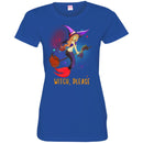 Mermaid T-Shirt Witch Mermaid Is Riding A Broom With Her Cat Mermaid T-Gifs For Girls In Halloween CustomCat