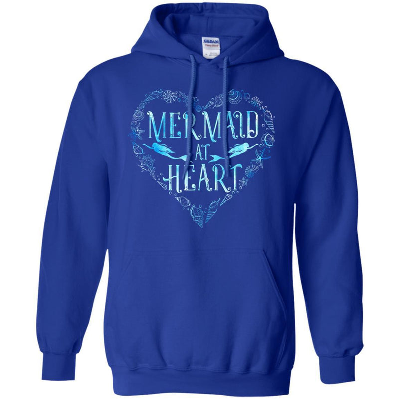 Mermaid T-Shirt Women Mermaid at Heart Shirts Funny Mermaid Birthday Tees CustomCat