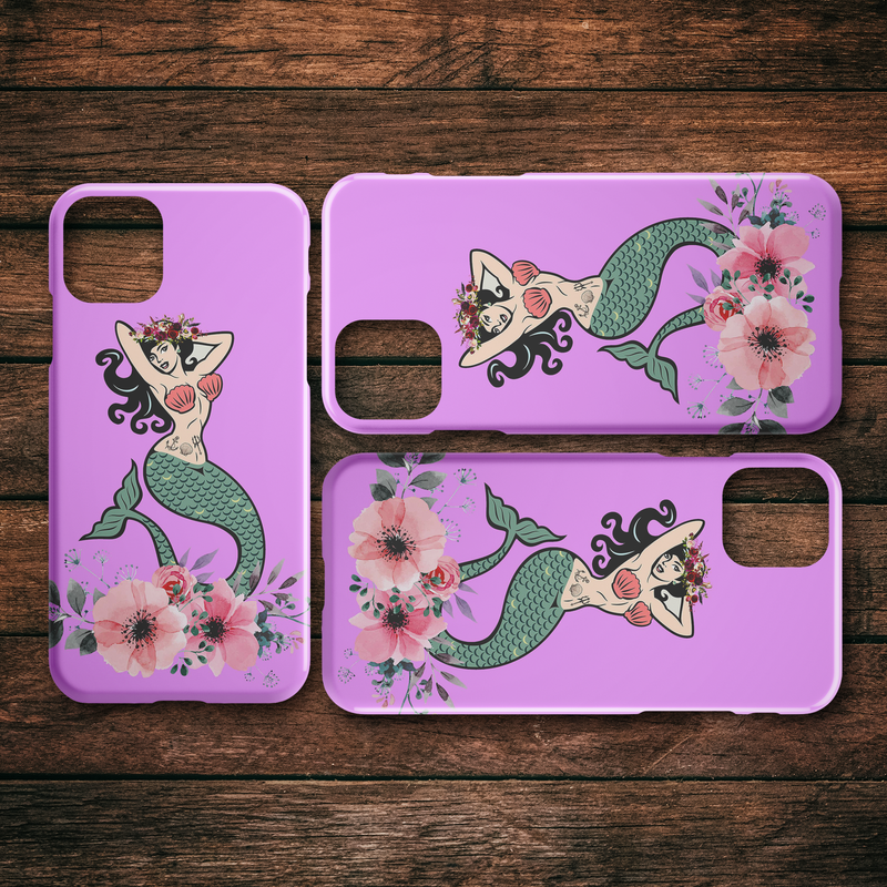 Mermaid Tattoos And Flower Mermaid iPhone Case teelaunch