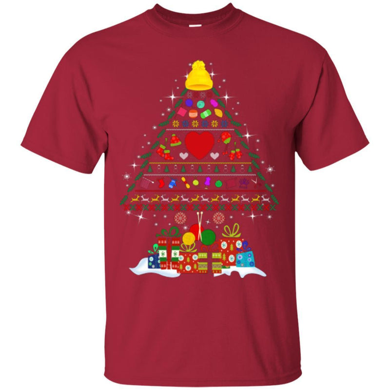 Merry Christmas Knit Tree Funny Gifts T Shirts CustomCat