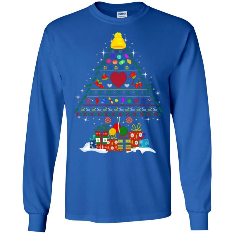 Merry Christmas Knit Tree Funny Gifts T Shirts CustomCat