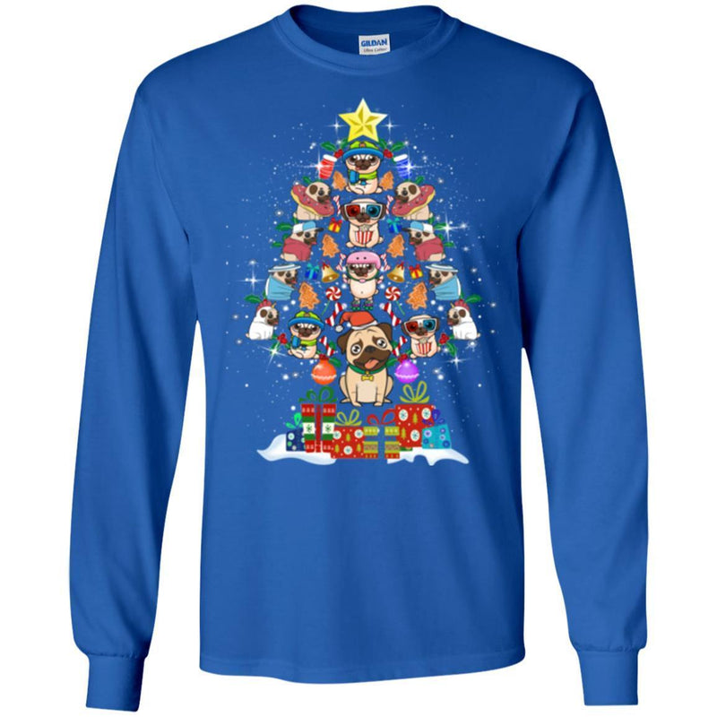 Merry Christmas Pitbull Tree Funny Gift Lover Dog Tee Shirts CustomCat